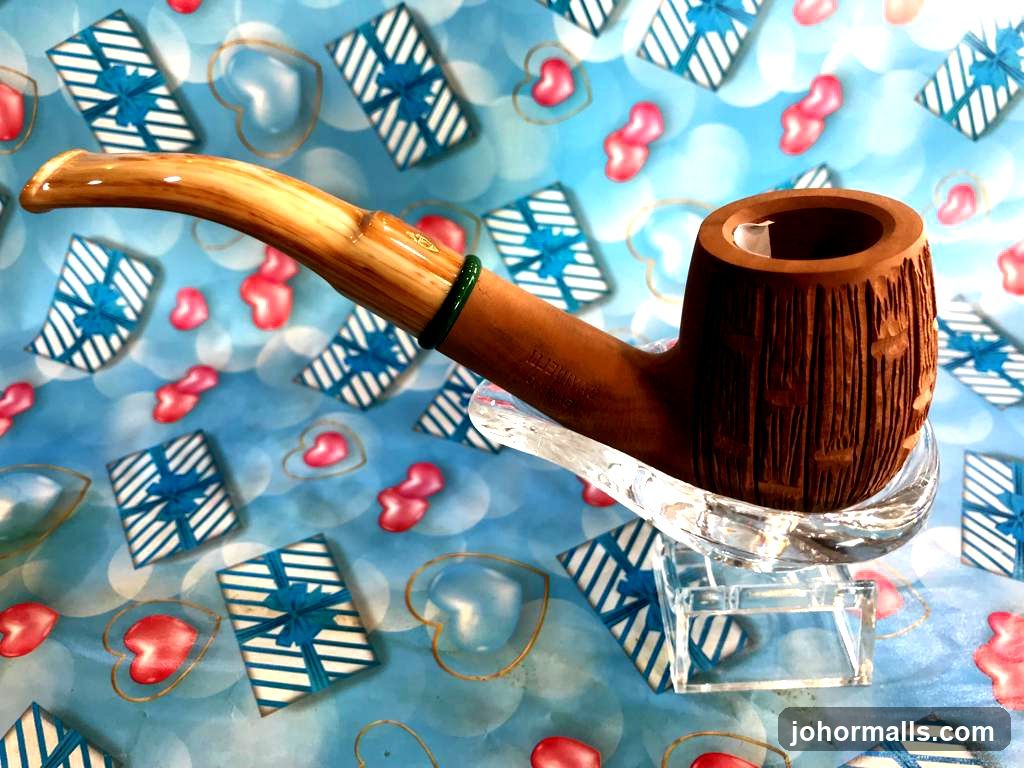 Wooden Pipe with Bamboo Stem