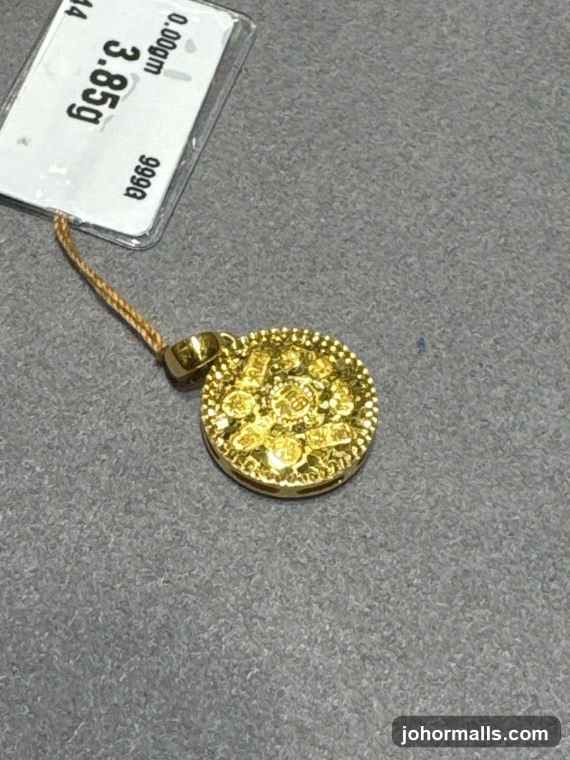 Gold Pendant with Tag