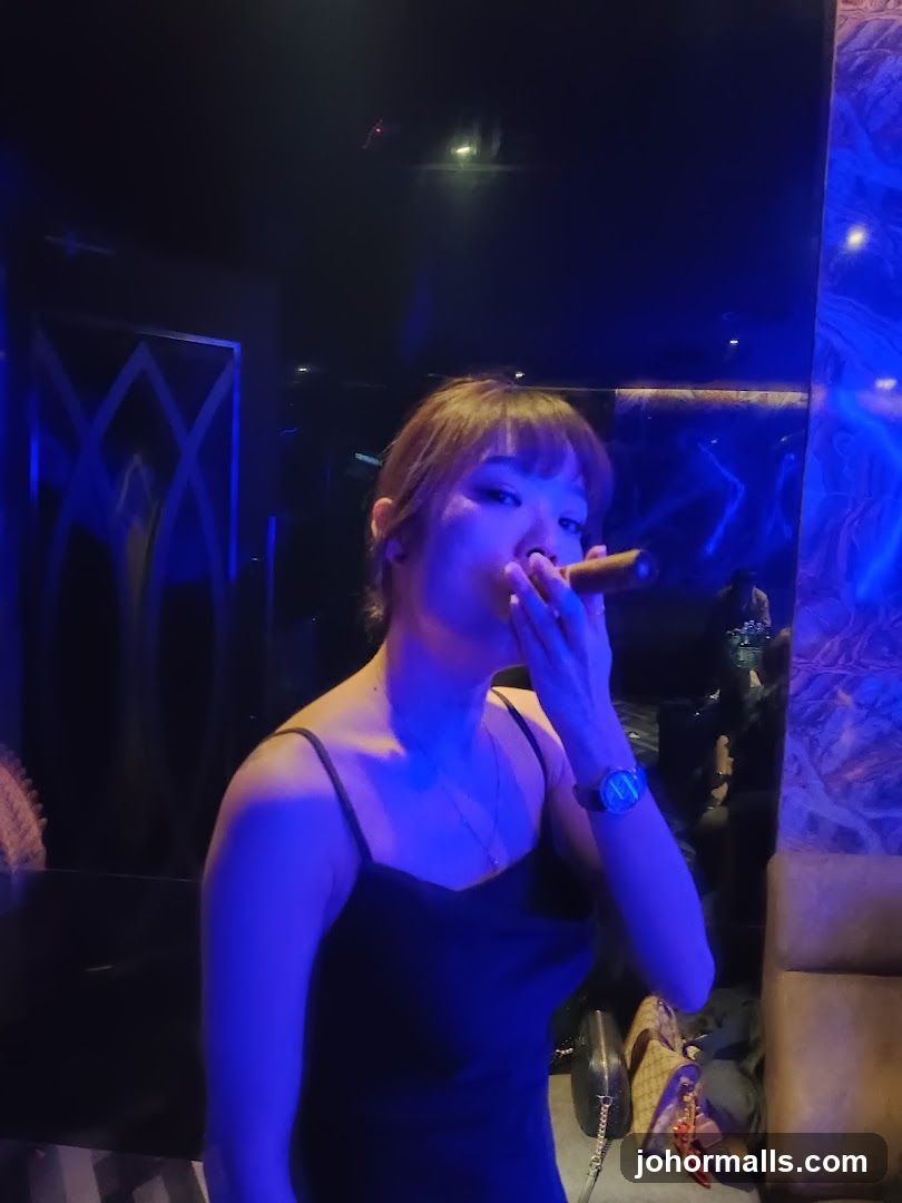 Woman smoking a cigar