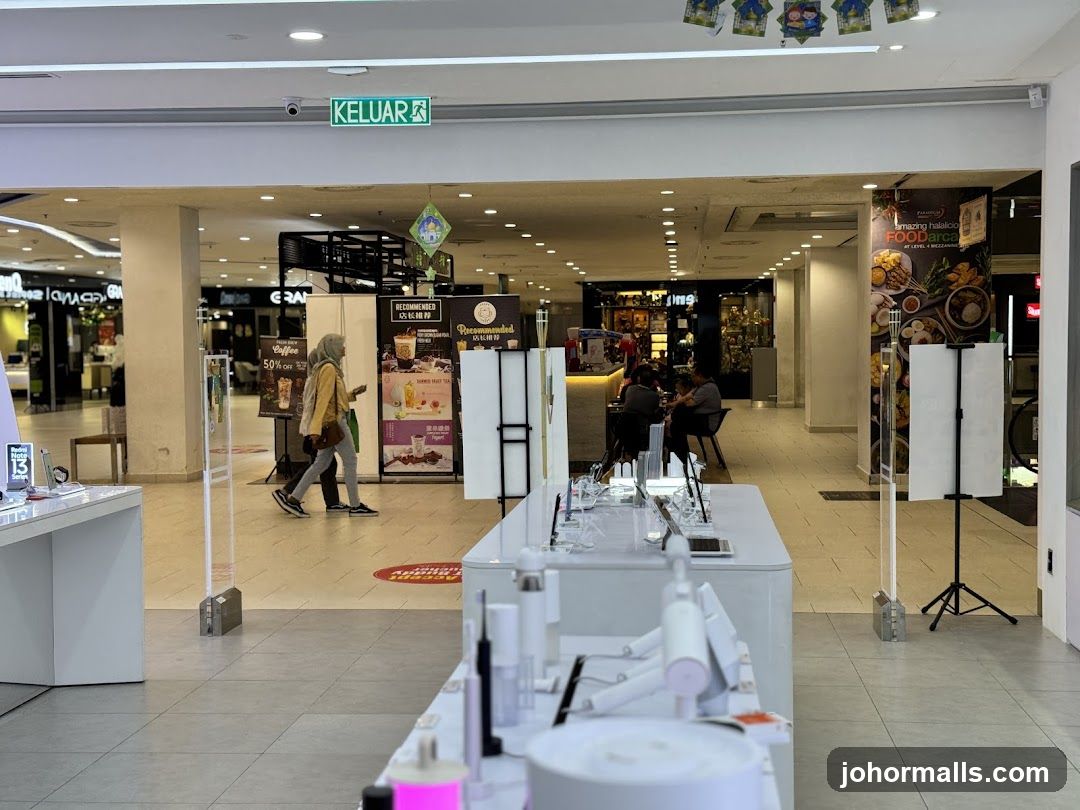 Mall Interior with Displays and Signage