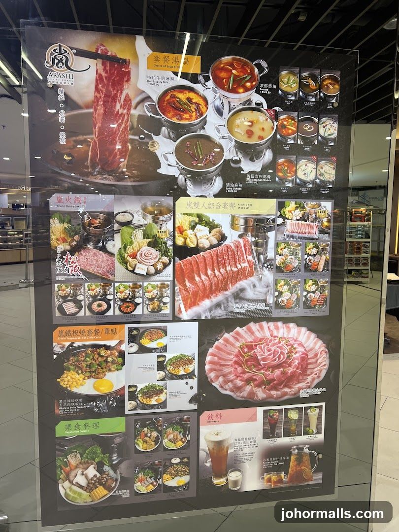 Arashi Shabu Shabu Menu