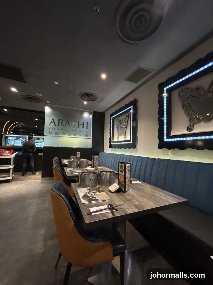 Restaurant Interior with Shabu Shabu Pots