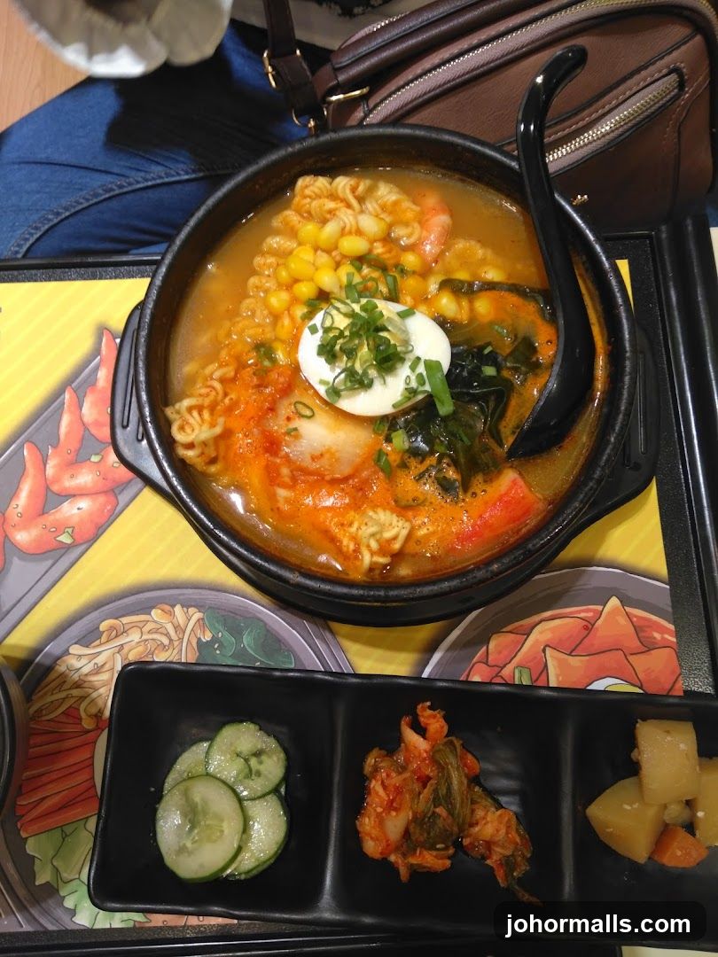 Korean Noodle Soup with Side Dishes