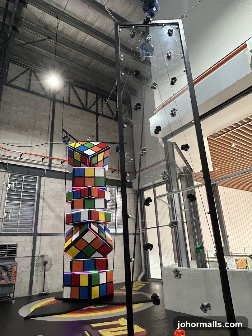 Indoor Climbing Wall and Rubik's Cube Structure