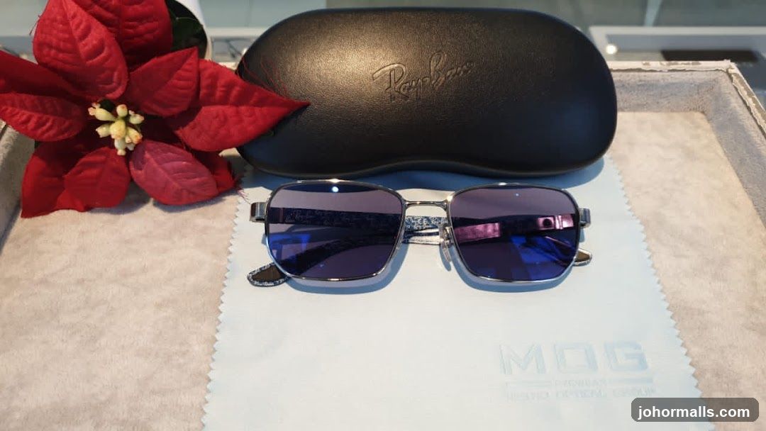Ray-Ban Sunglasses with Case and Poinsettia