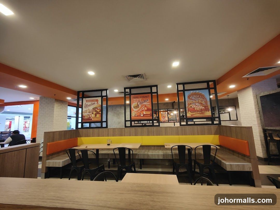 Diner Interior with Booth Seating and Vintage Advertisements