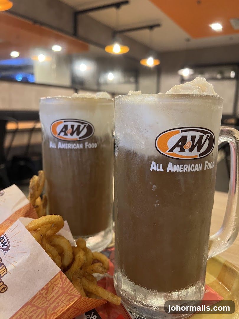 A&W Root Beer Floats and Curly Fries