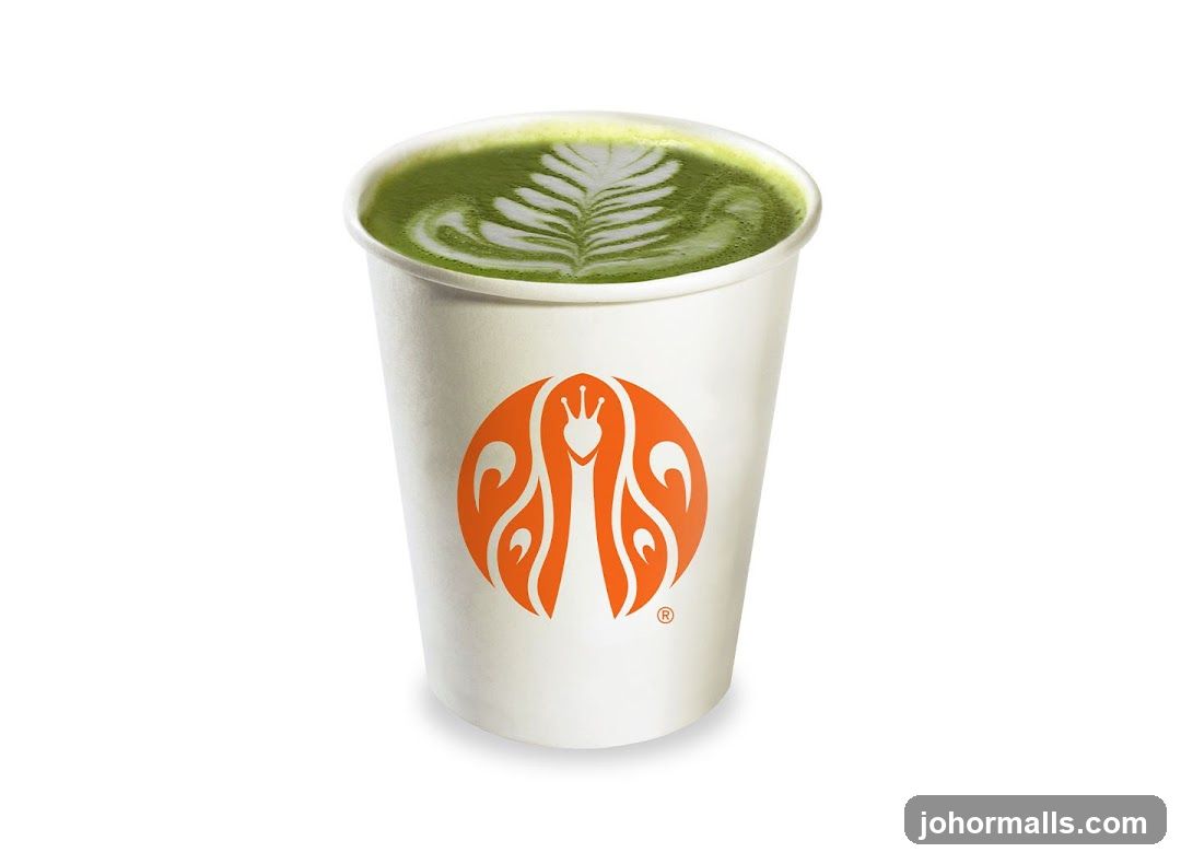 Matcha Latte in a Branded Cup