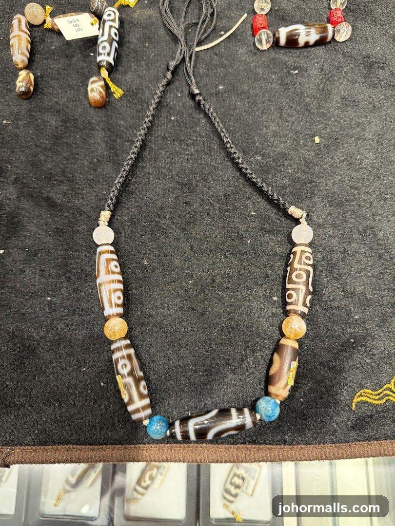 Necklace with Dzi Beads