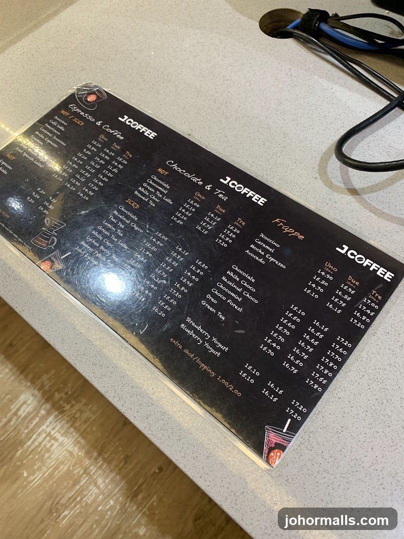 J.COFFEE Menu
