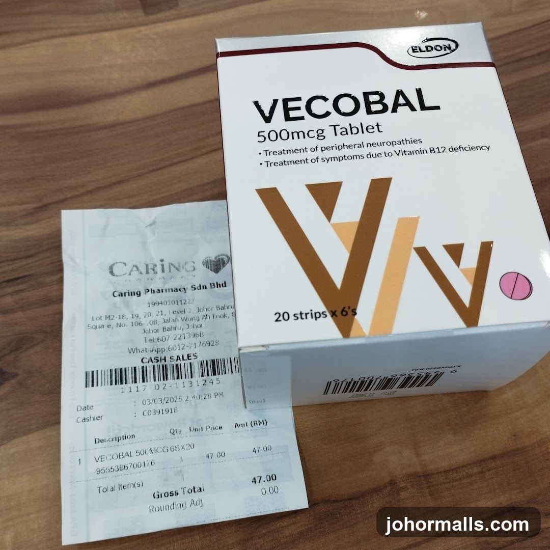 Vecobal 500mcg Tablet and Receipt