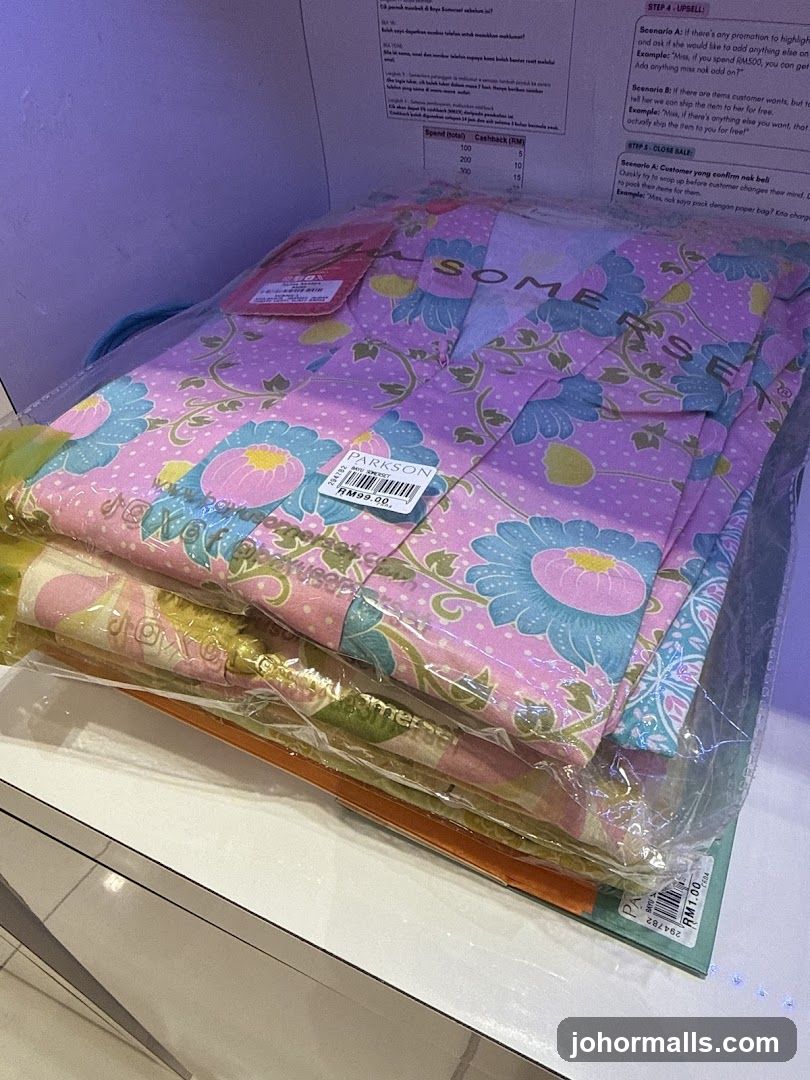 Packaged clothing with price tags
