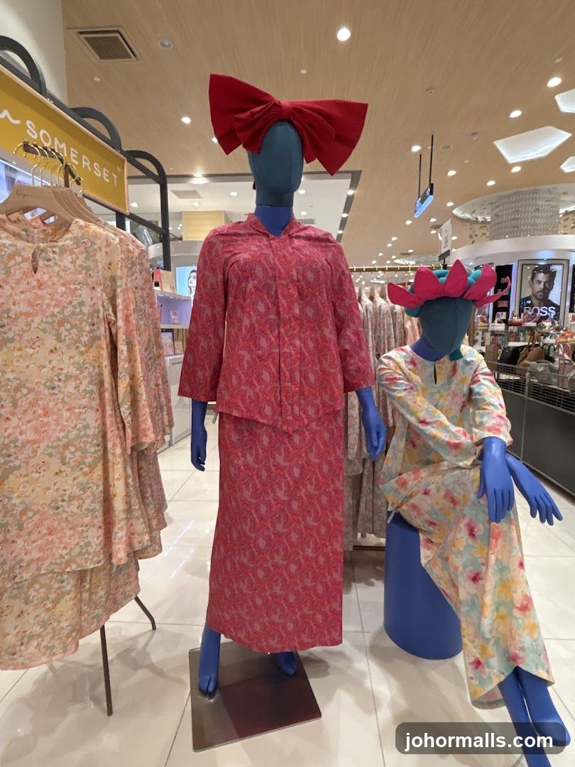 Mannequins in floral outfits