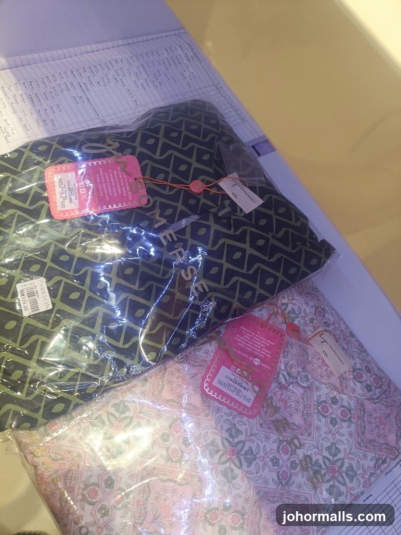Two garments in plastic packaging