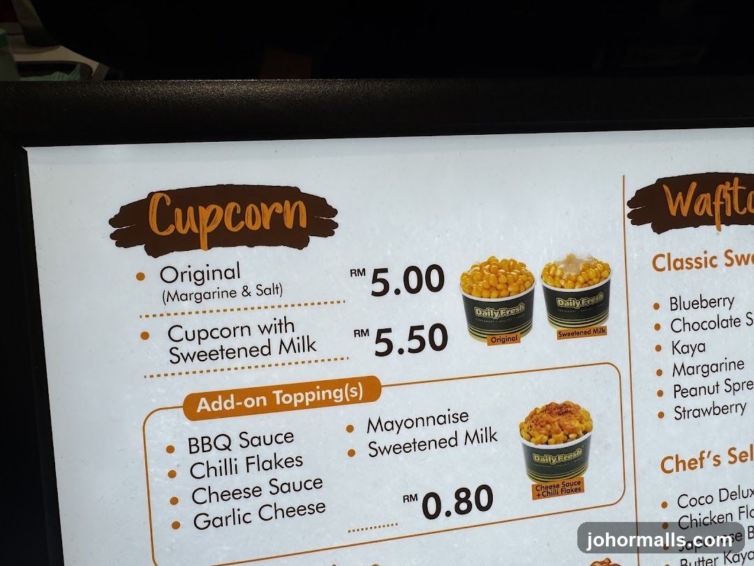 Cupcorn Menu