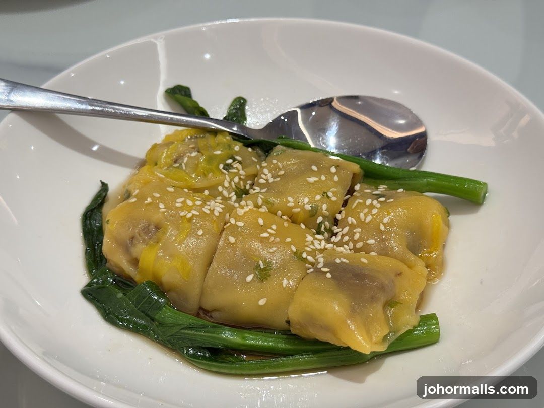 Steamed Dumplings with Greens