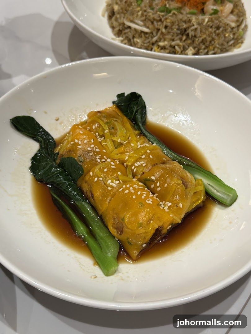 Steamed Rolls with Bok Choy and Fried Rice