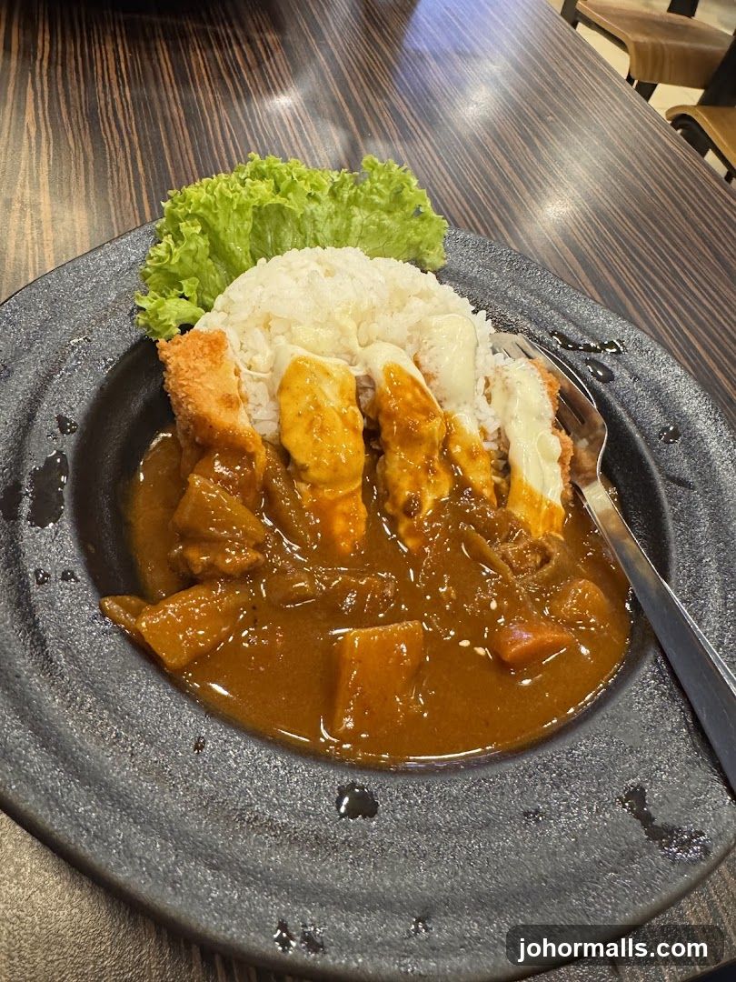 Curry Rice with Fried Chicken and Cheese