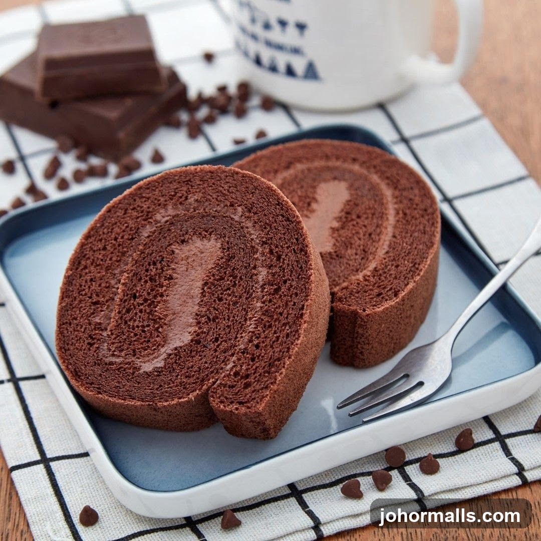 Chocolate Swiss Roll Slices