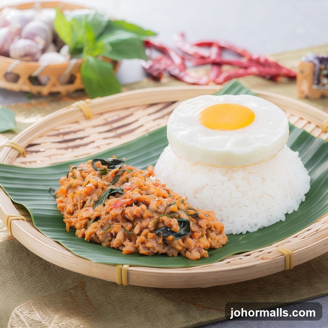 Thai Basil Stir-fry with Rice and Fried Egg