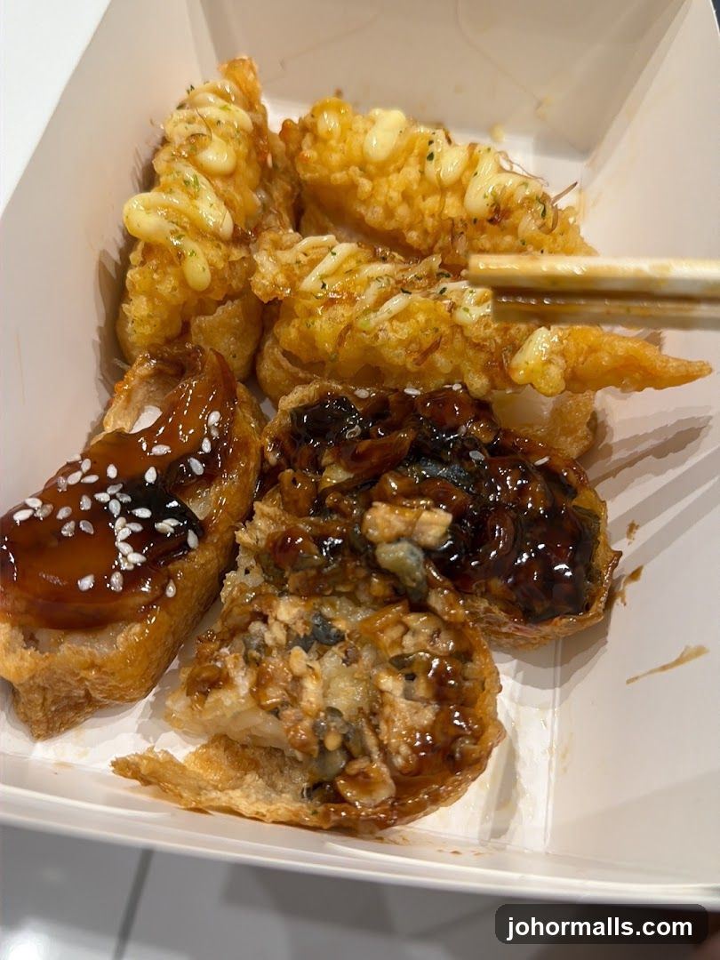Fried Seafood and Inari Sushi