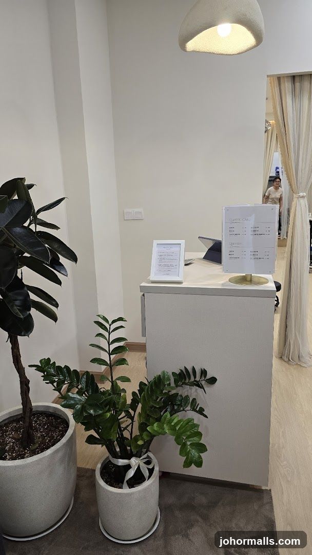 Reception Desk with Plants