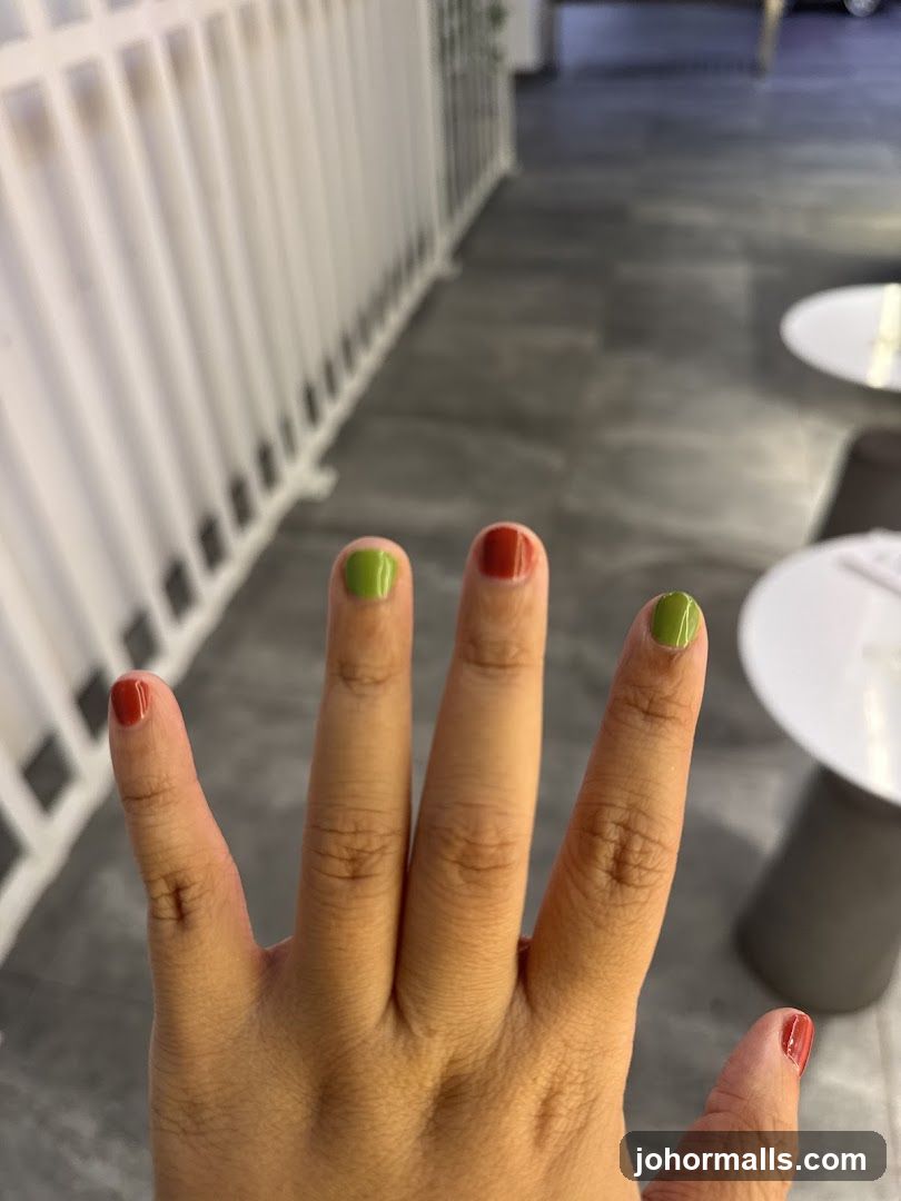 Hand with painted nails