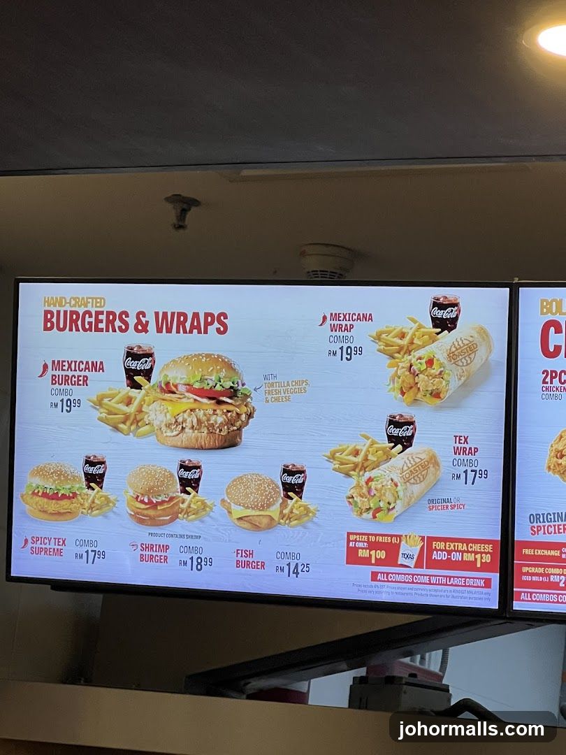 Burgers & Wraps Menu