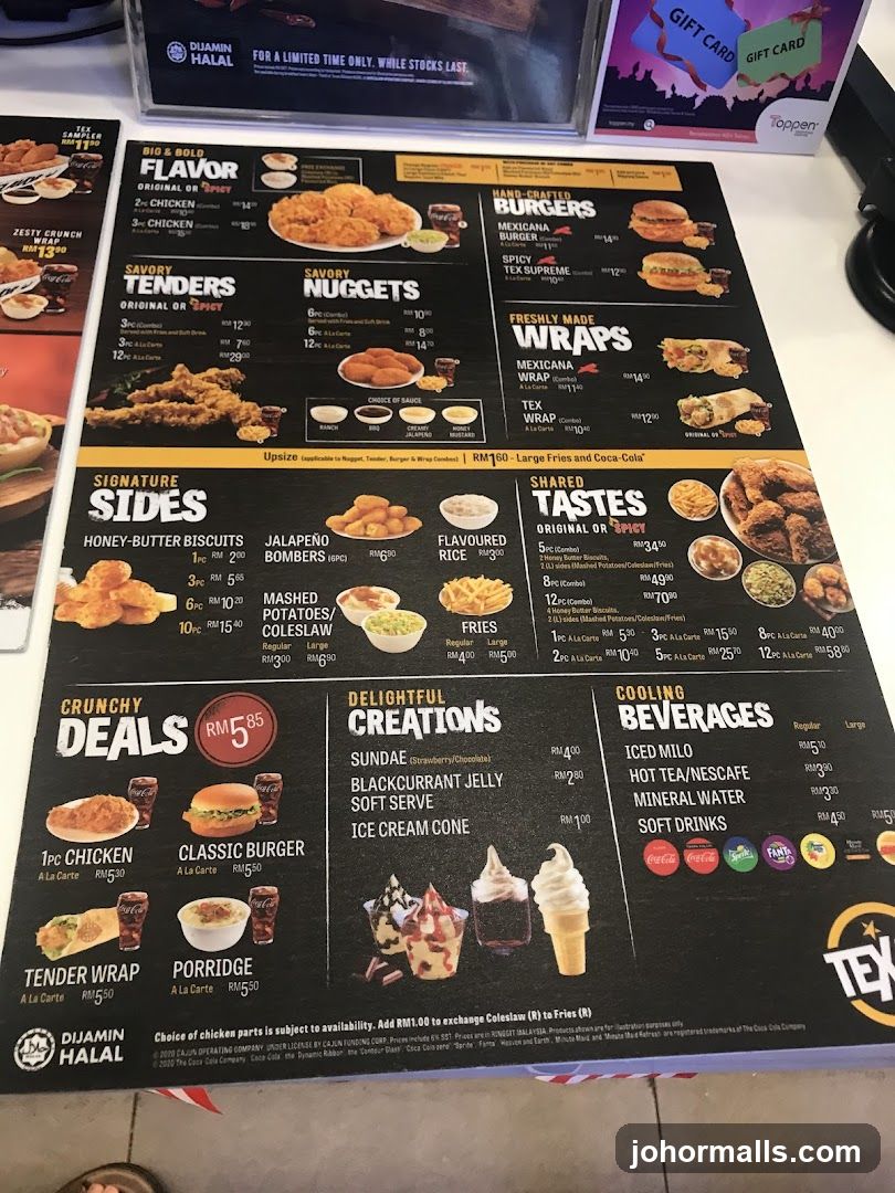 Texas Chicken Menu