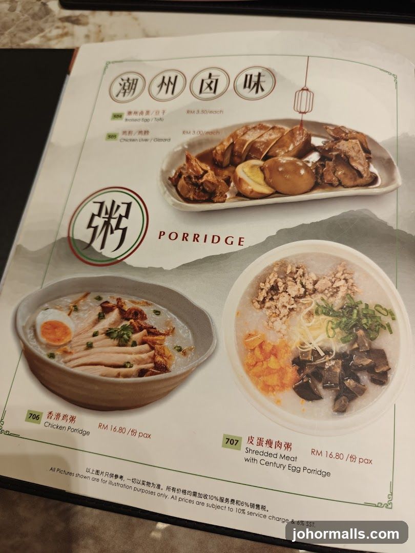 Porridge Menu