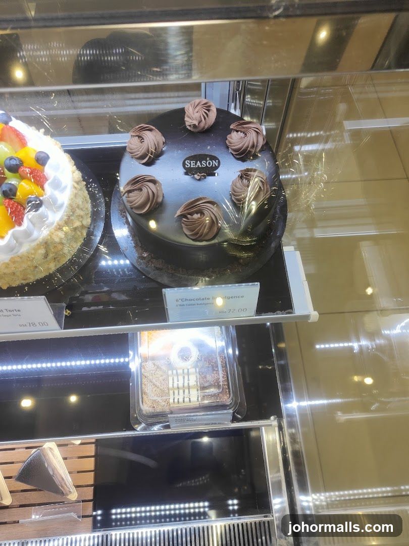 Cakes in a Display Case
