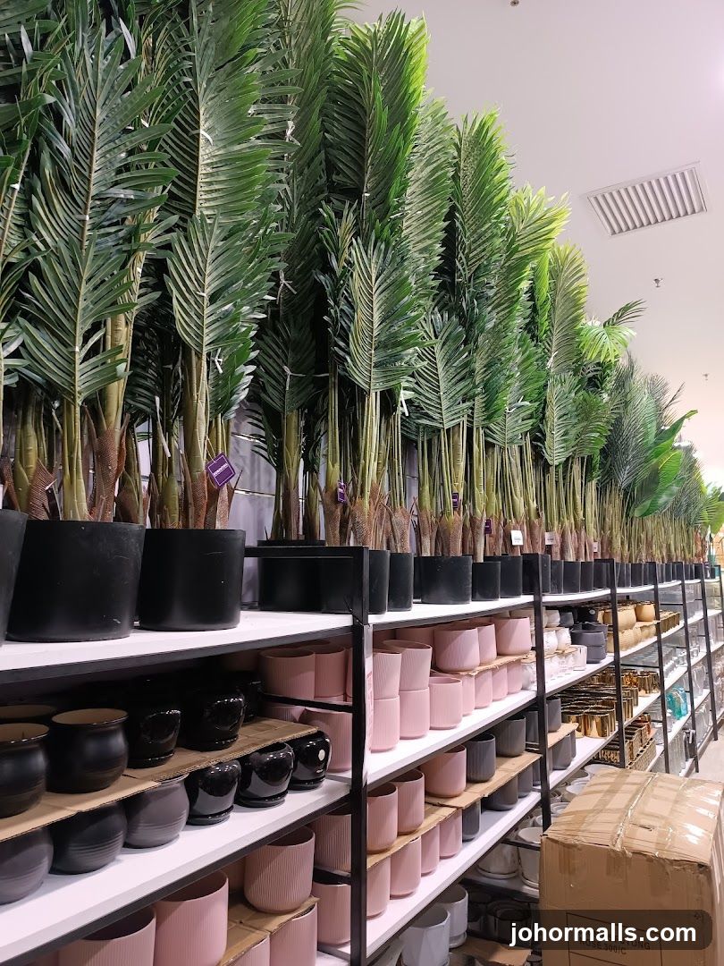 Artificial Plants and Pots Display