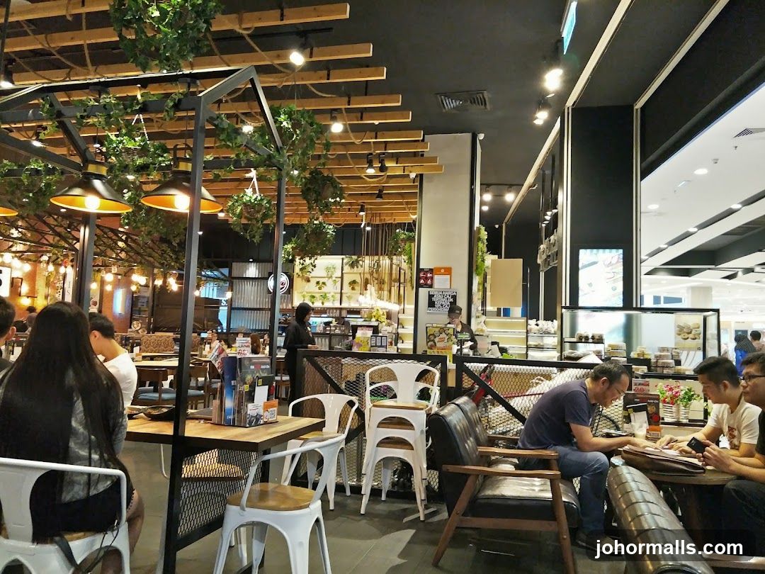 Interior of a cafe with patrons