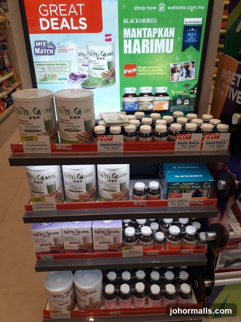 Health Supplements and Drinks Display