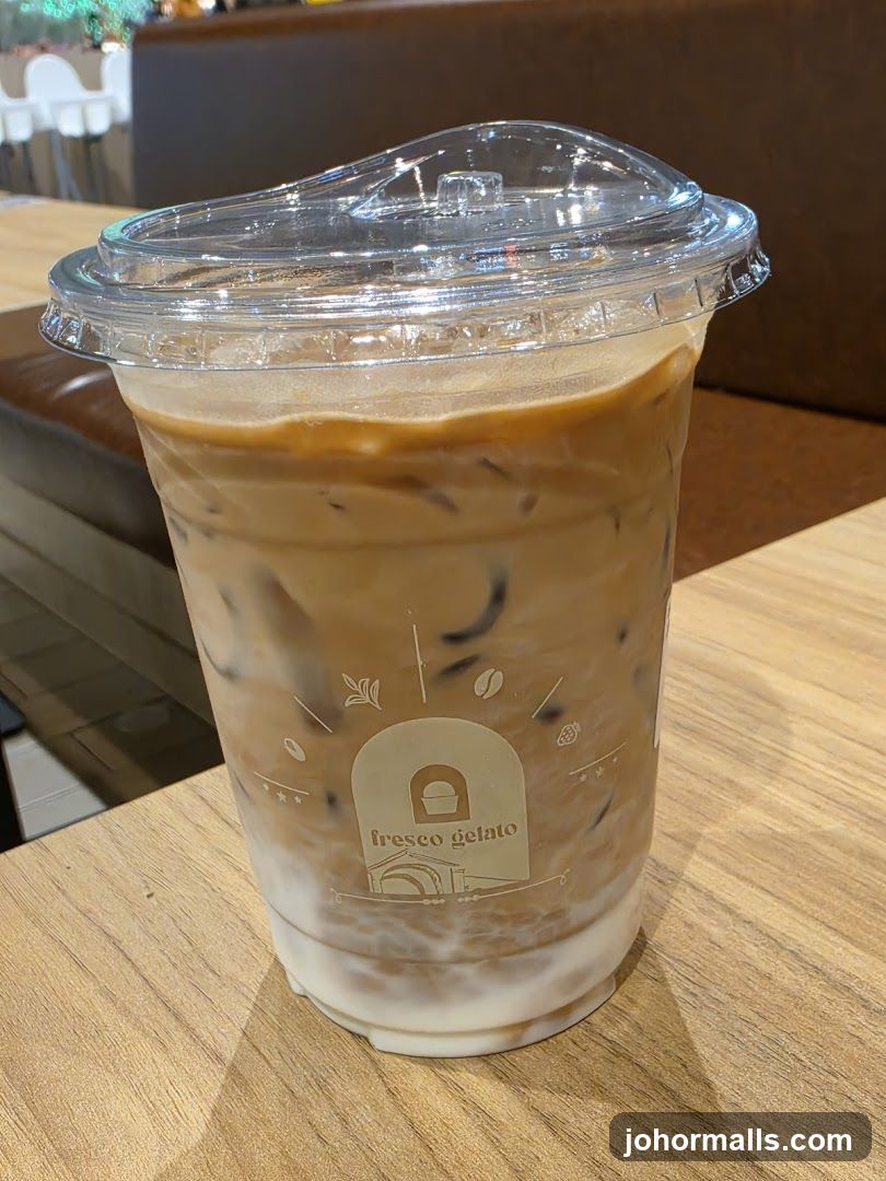 Iced Coffee with Fresco Gelato Logo