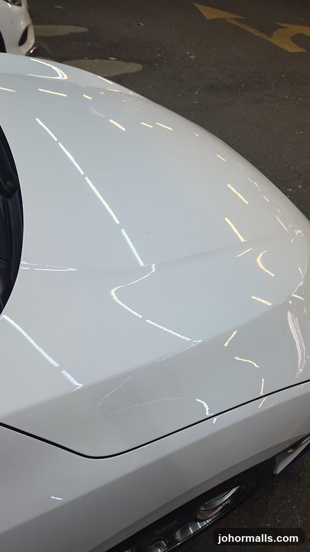 White Car Hood Reflection