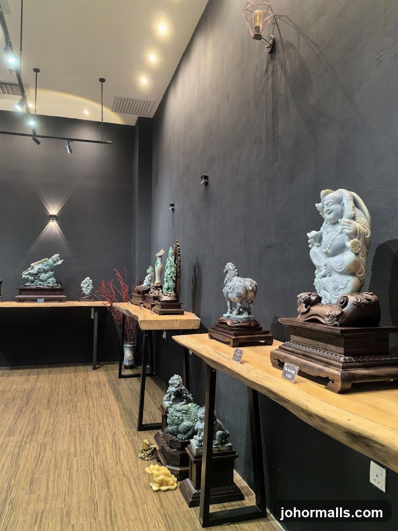 Jade Sculptures Display