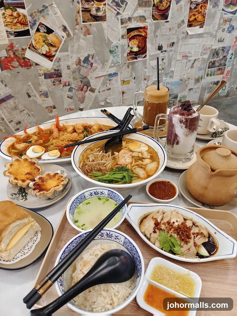 Table full of food and drinks