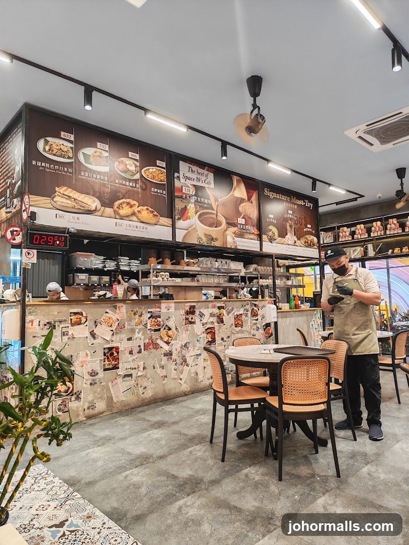 Cafe Interior with Menu Display