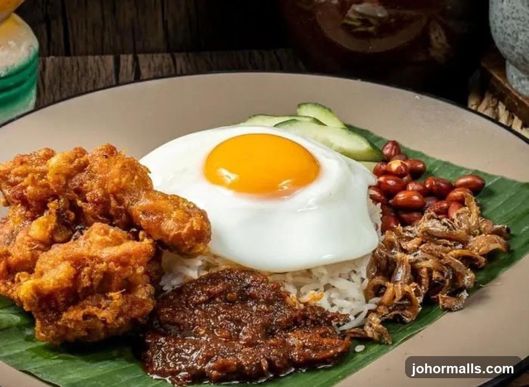 Nasi Lemak with Fried Chicken