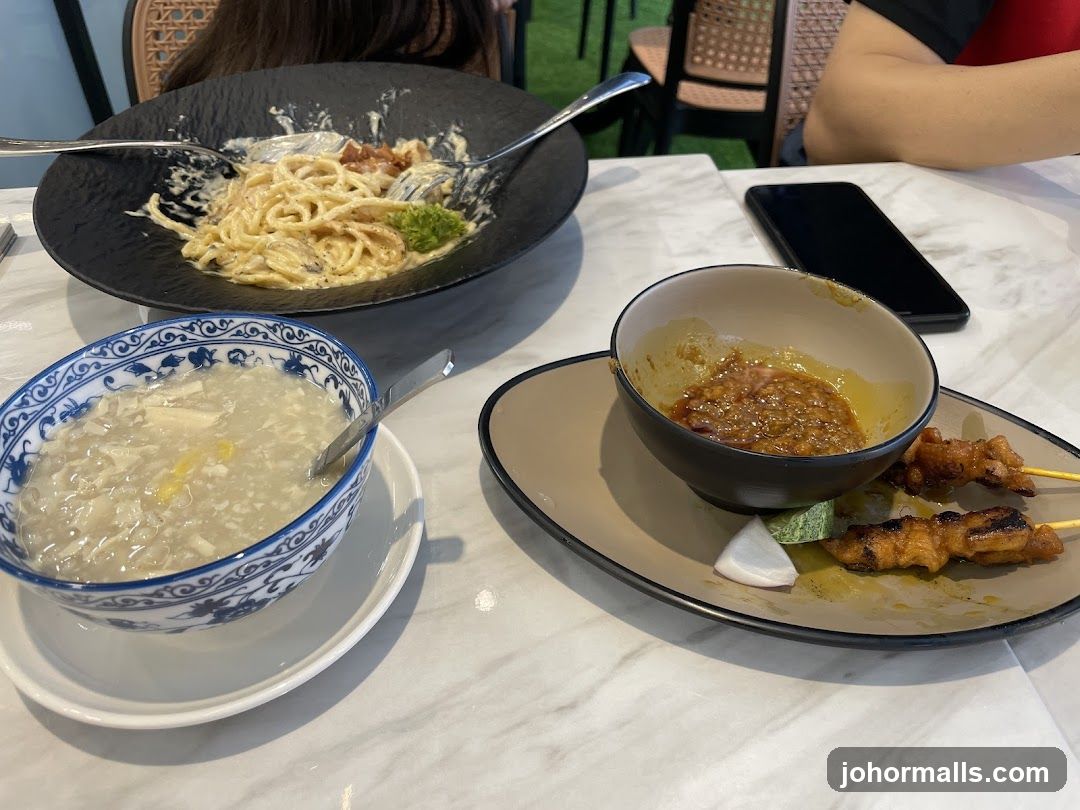 Diners enjoying a meal