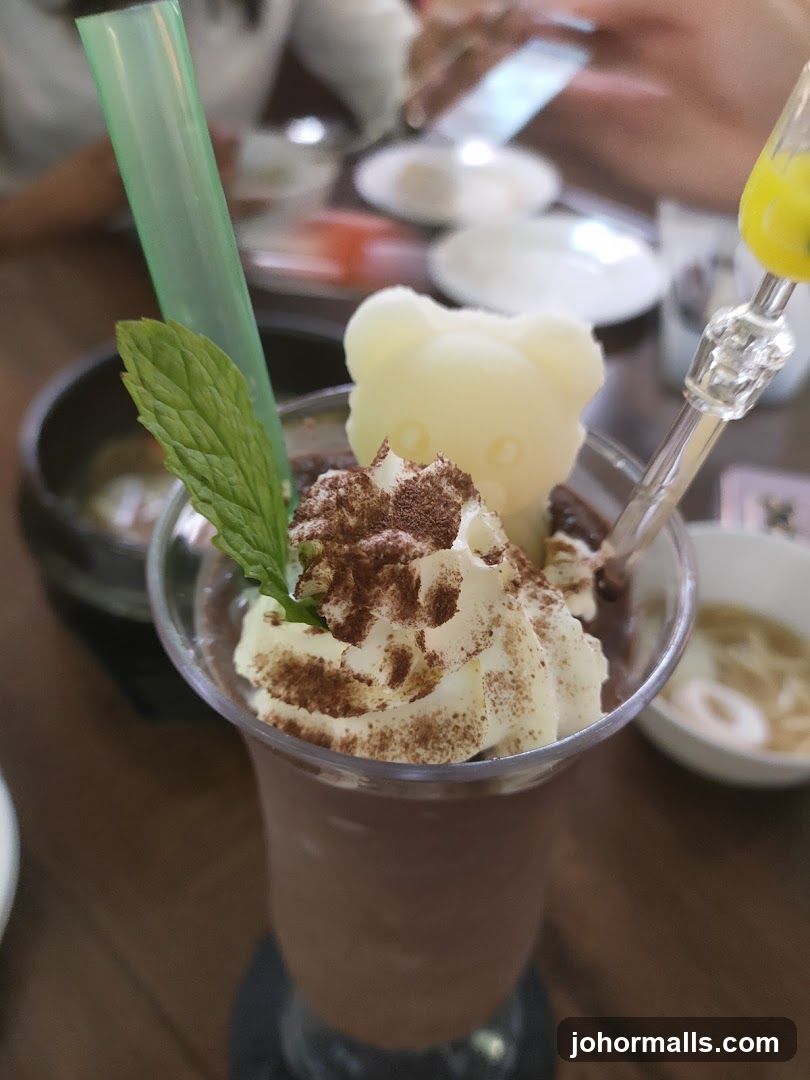 Chocolate Drink with Whipped Cream and Bear Garnish