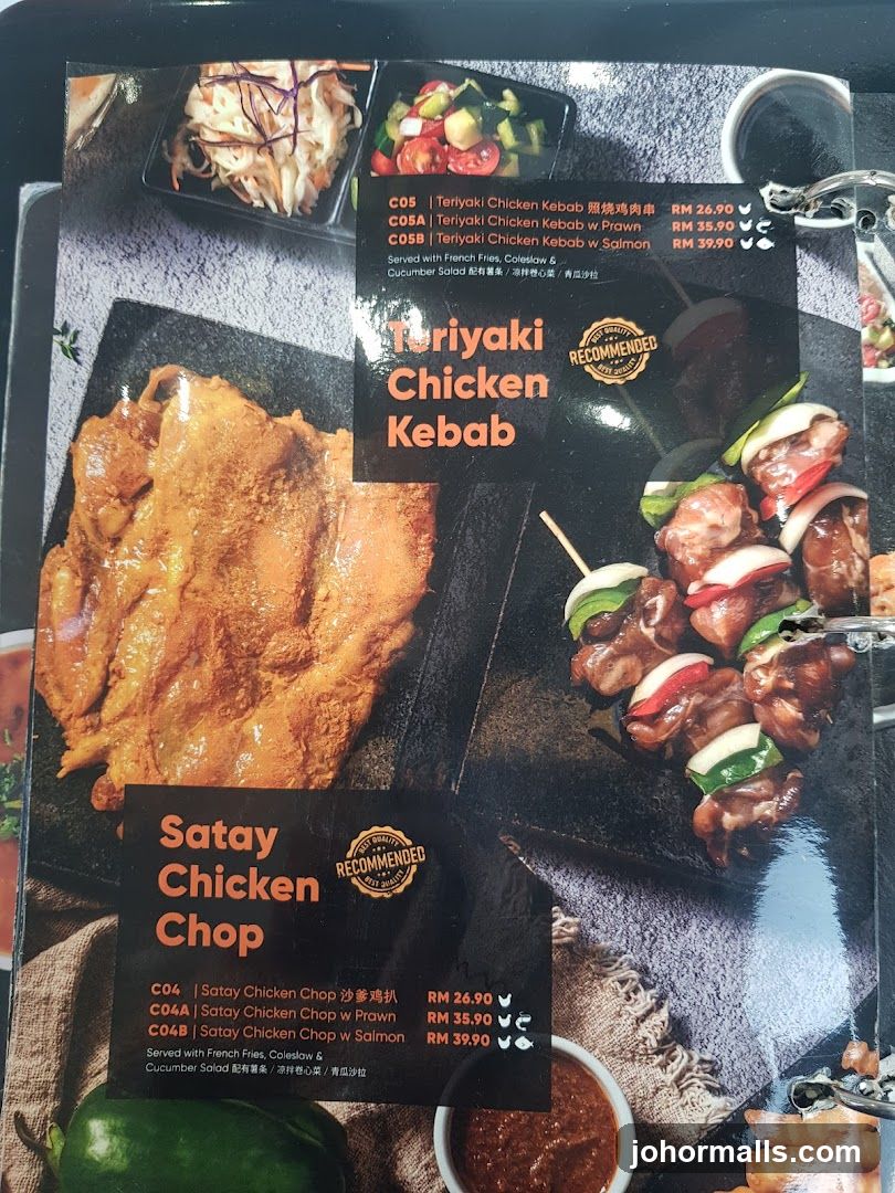 Teriyaki Chicken Kebab & Satay Chicken Chop Menu