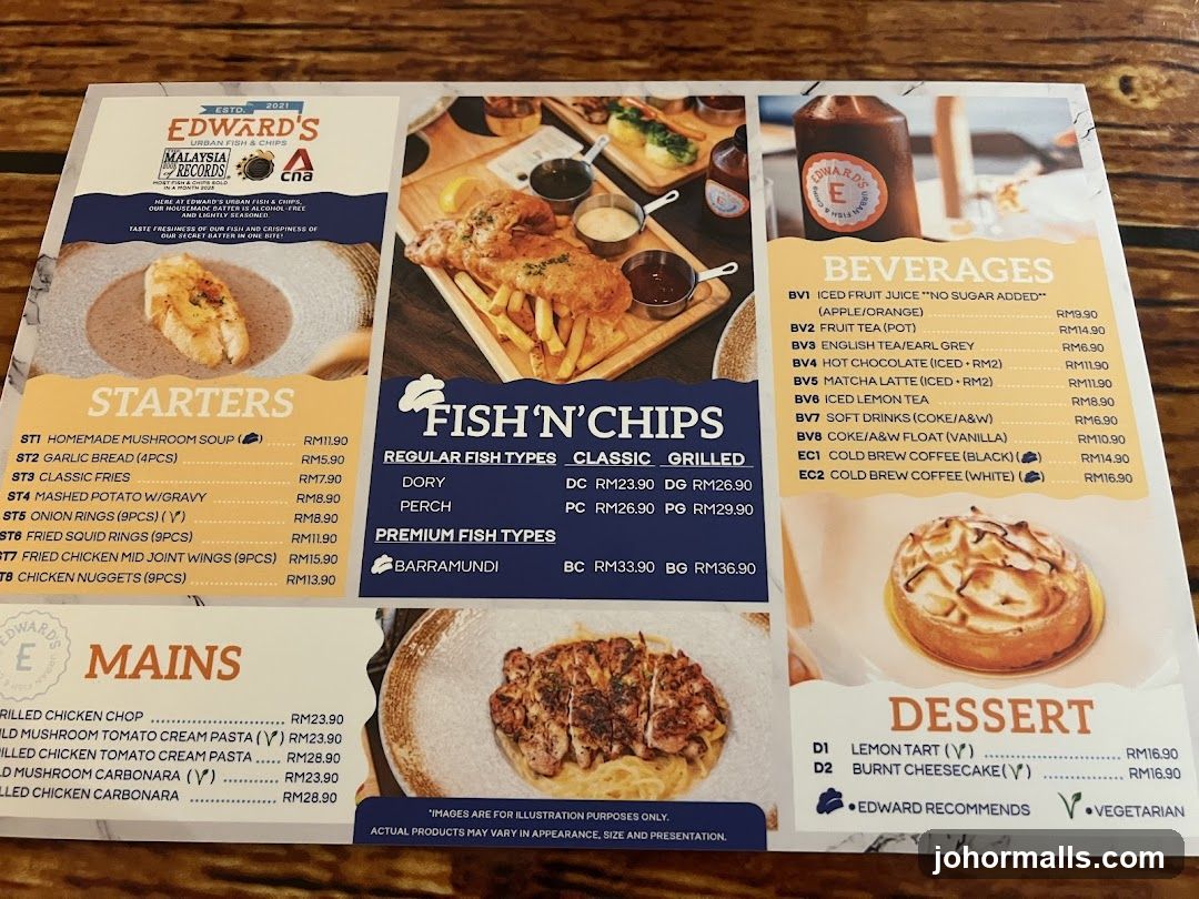 Edward's Urban Fish & Chips Menu