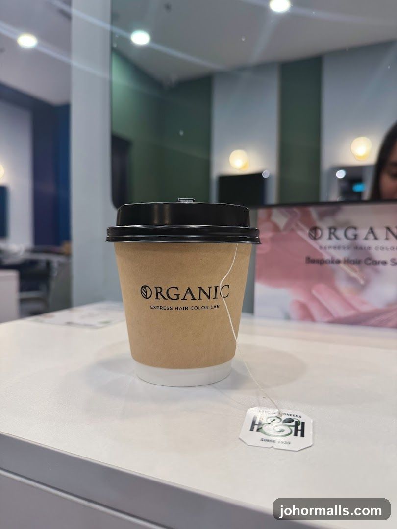 Coffee cup with tea bag