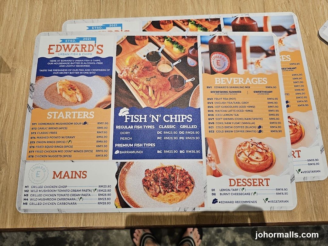 Edward's Urban Fish & Chips Menu