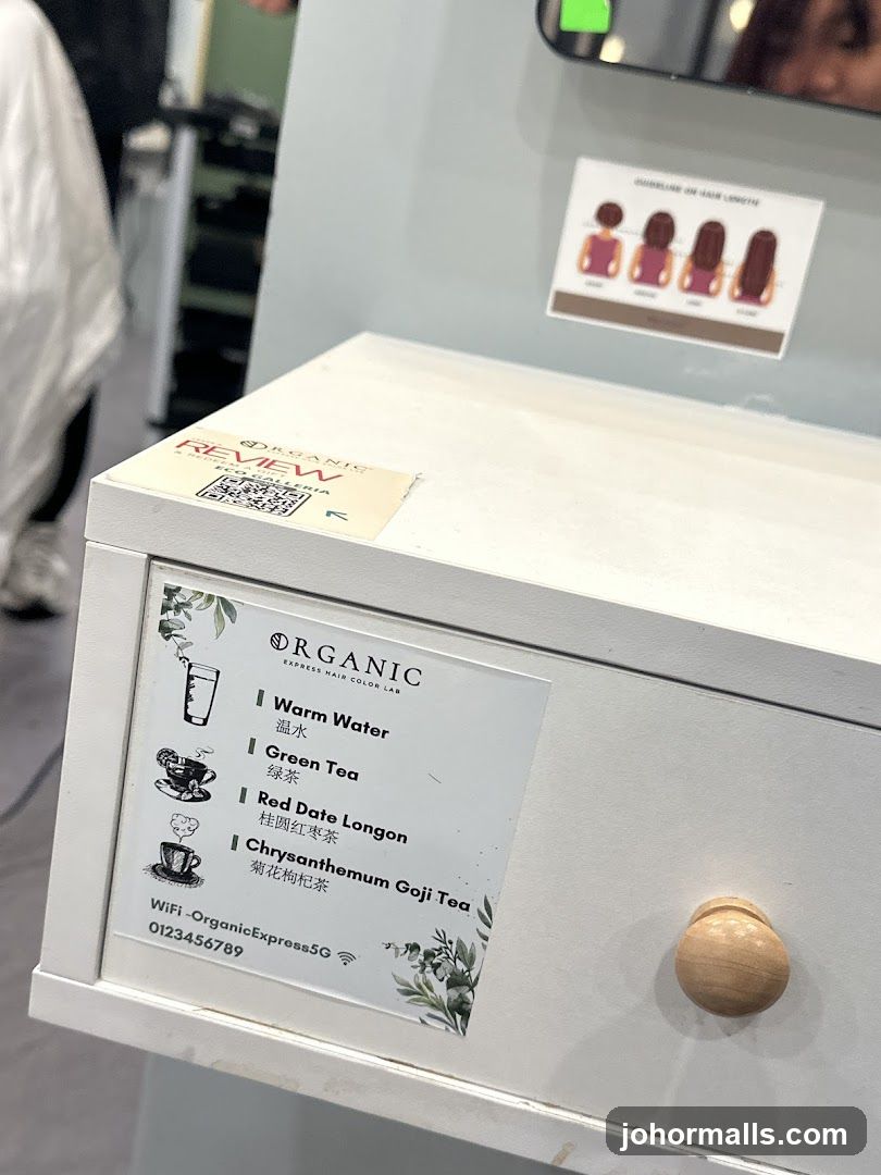 Organic Express Hair Color Lab Menu