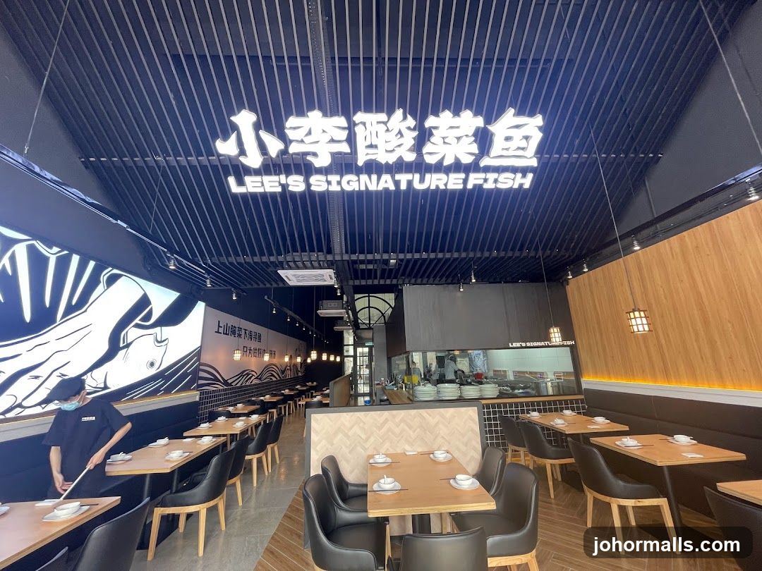 Restaurant Interior with Signage