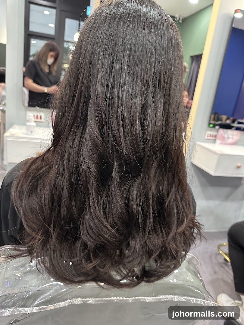 Woman's Dark Wavy Hair