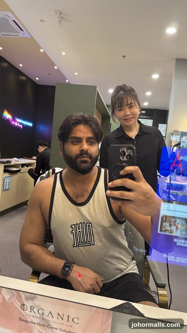 Man and woman in hair salon
